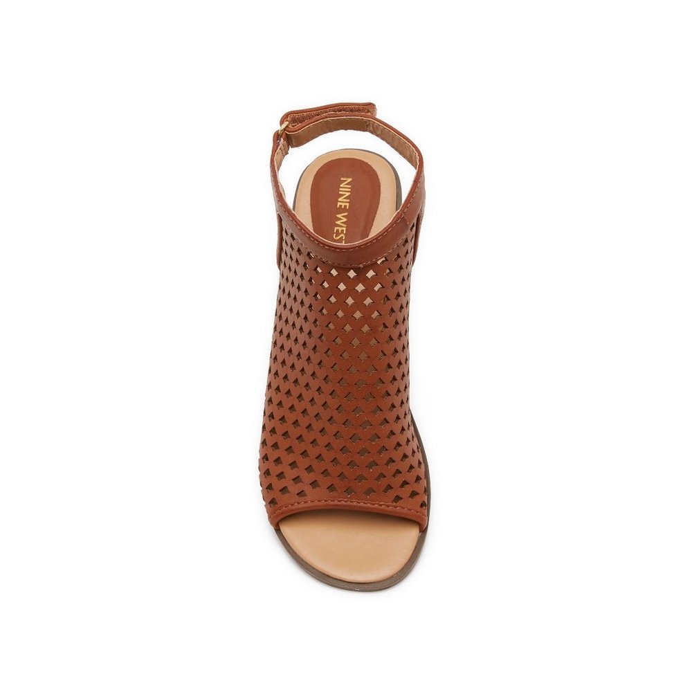NINE WEST Dark Tan Kariana Heeled Sandal sz 2 - Picture 3 of 8